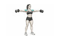 Realistic exercise illustration of Dumbbell Lateral Raise thumbnail highlighting Side delts.
